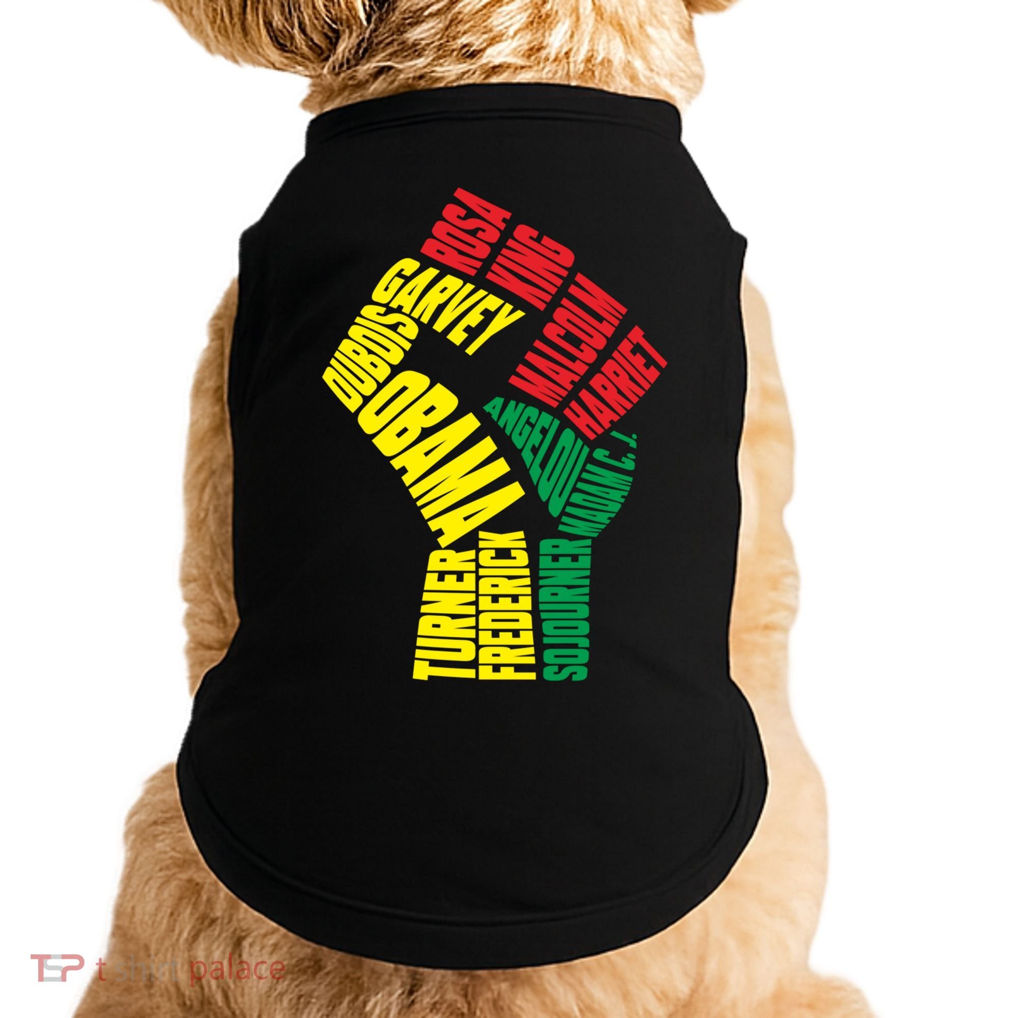 Black Power Fist Inspirational Black History Leaders Cool Gift Doggie Tank