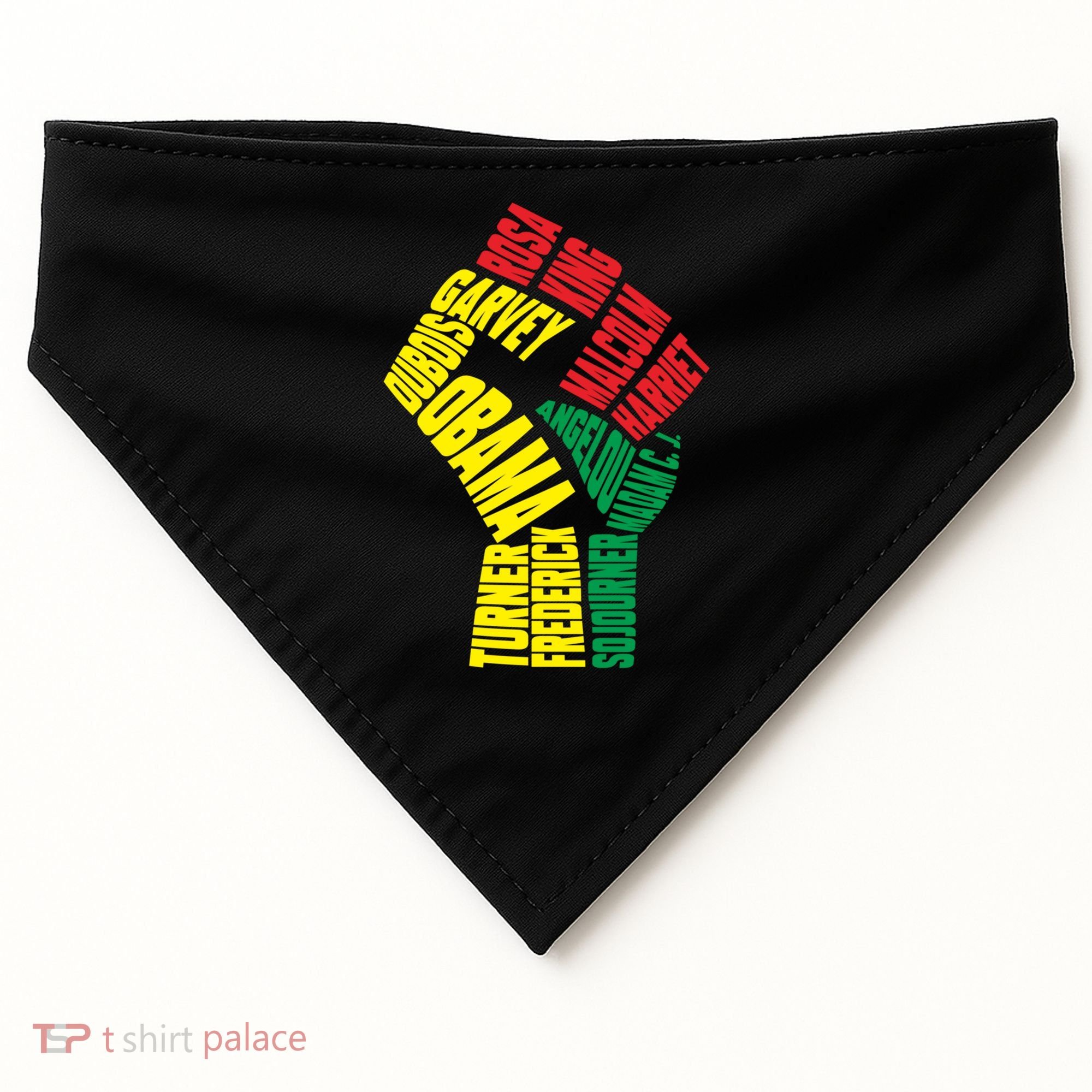 Black Power Fist Inspirational Black History Leaders Cool Gift USA-Made Doggie Bandana