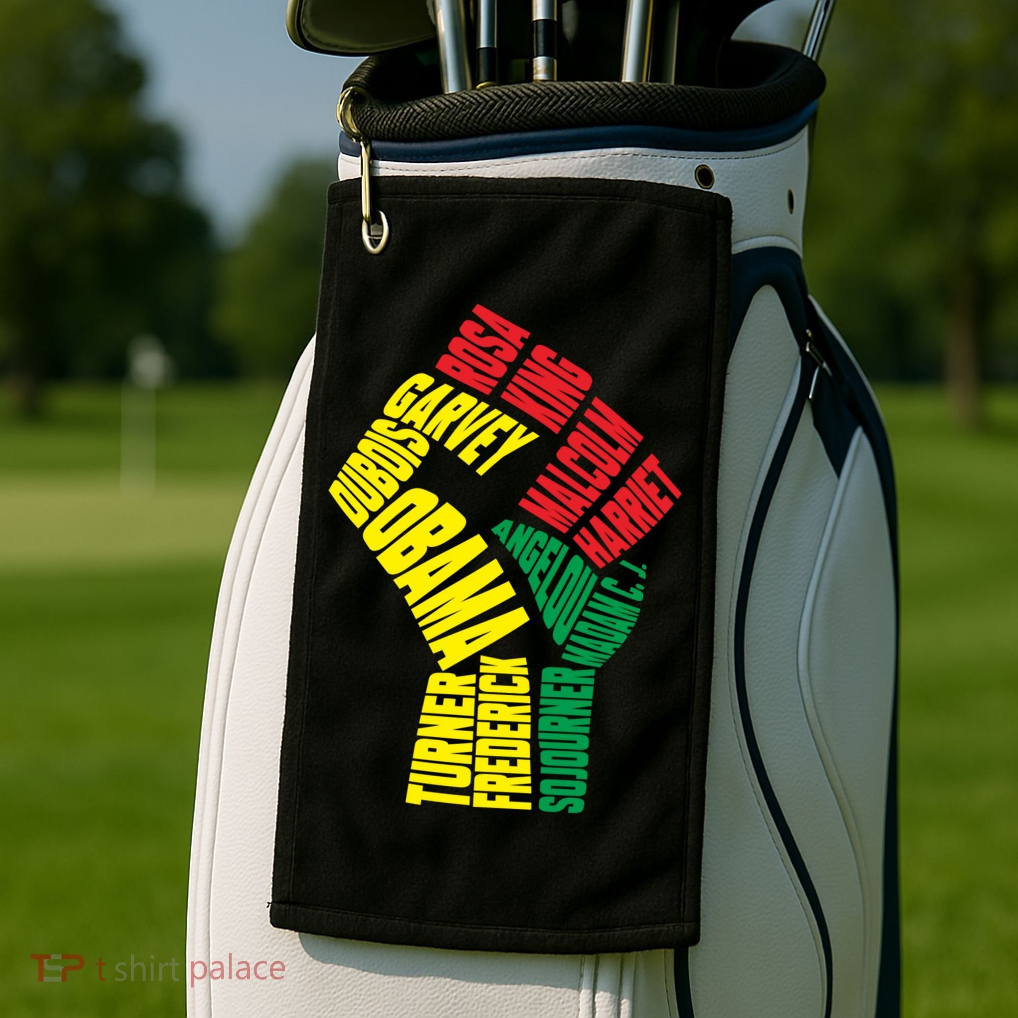 Black Power Fist Inspirational Black History Leaders Cool Gift Golf Towel