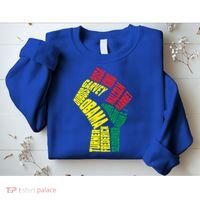 Black Power Fist Inspirational Black History Leaders Cool Gift Sweatshirt thumb 2