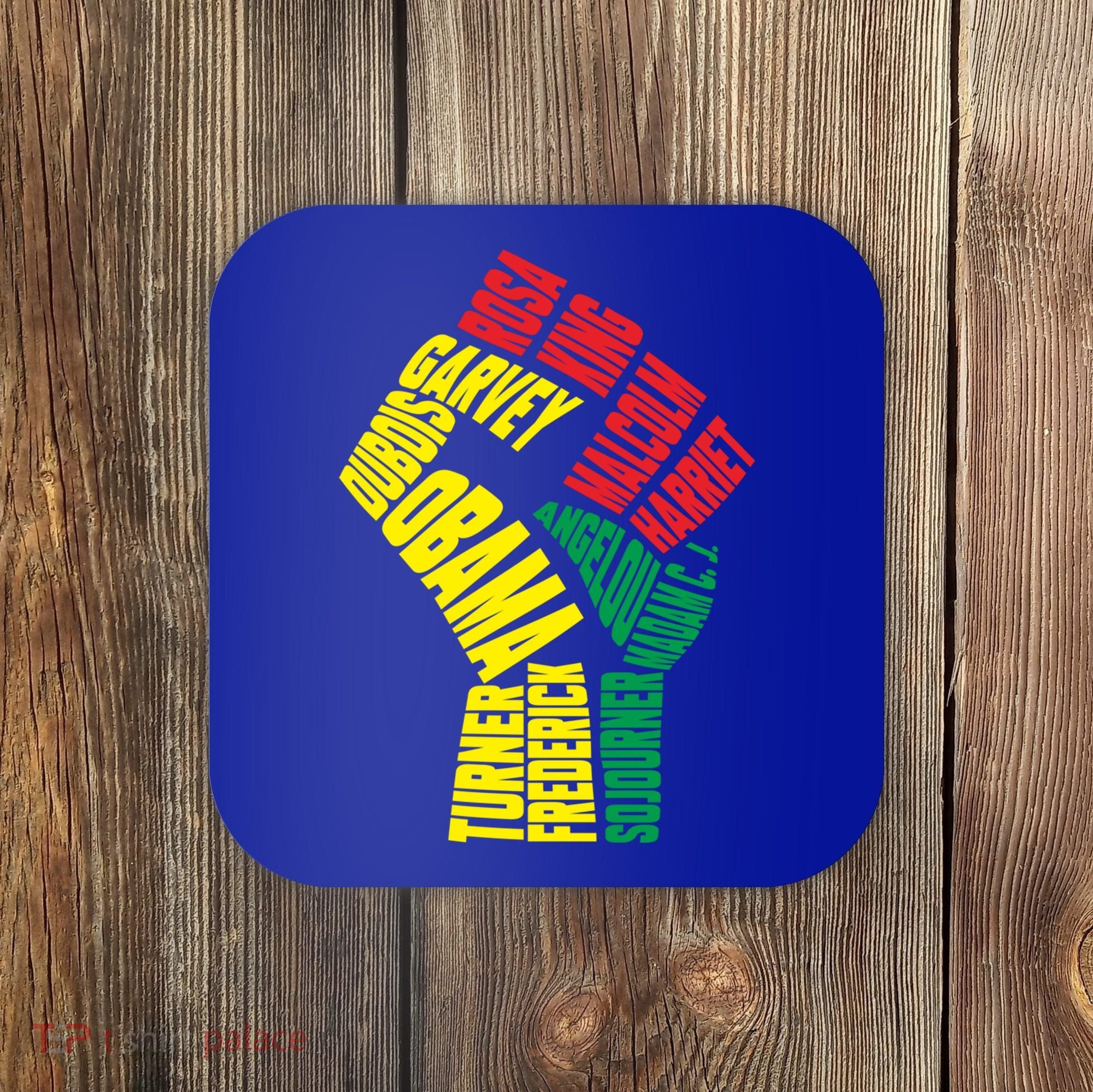 Black Power Fist Inspirational Black History Leaders Cool Gift Coaster