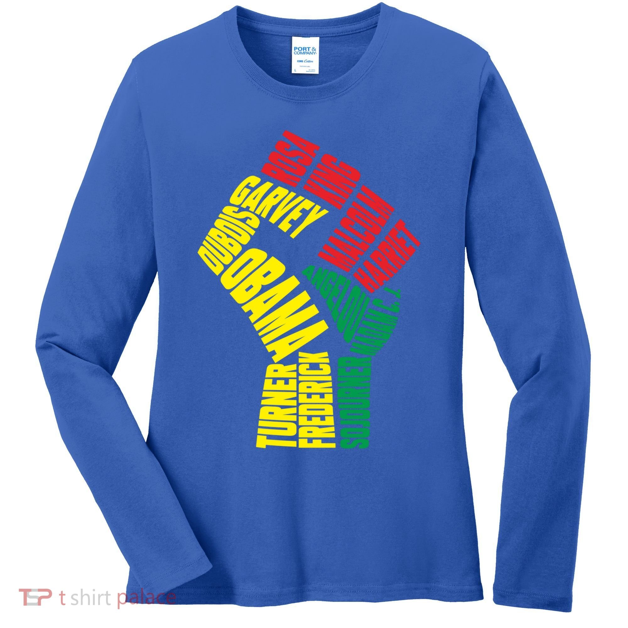 Black Power Fist Inspirational Black History Leaders Cool Gift Women's Long Sleeve Shirt