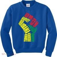 Black Power Fist Inspirational Black History Leaders Cool Gift Kids Sweatshirt thumb 0