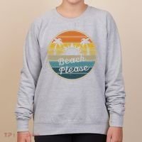 Beach Please Funny Tropical Retro Women's Sweatshirt thumb 0