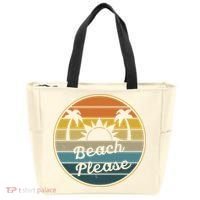 Beach Please Funny Tropical Retro Tote Bag thumb 0