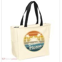 Beach Please Funny Tropical Retro Tote Bag thumb 2