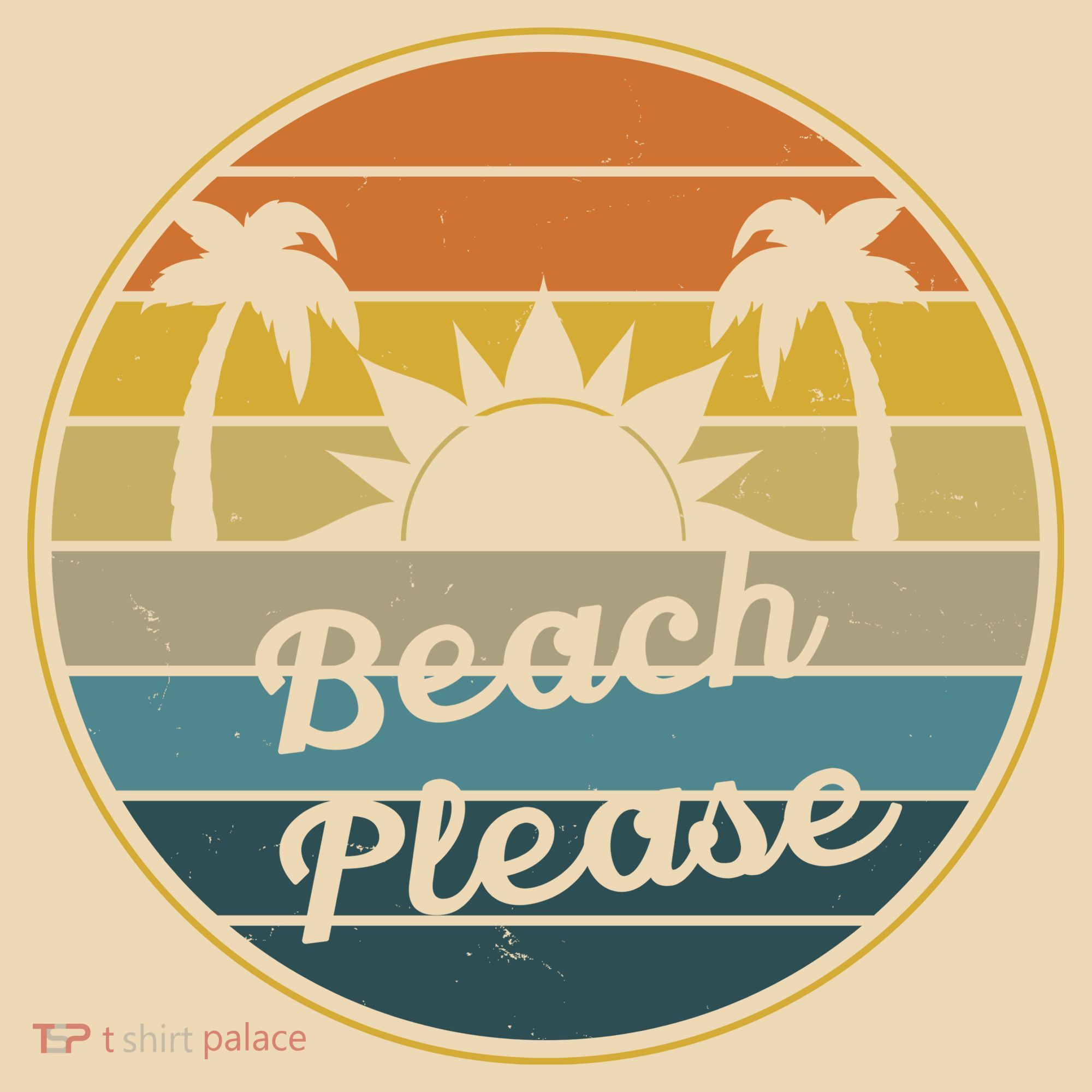 Beach Please Funny Tropical Retro Tote Bag