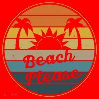 Beach Please Funny Tropical Retro Santa Hat thumb 1