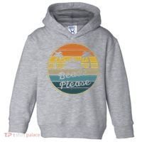 Beach Please Funny Tropical Retro Toddler Hoodie thumb 0