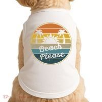 Beach Please Funny Tropical Retro Doggie Tank thumb 0
