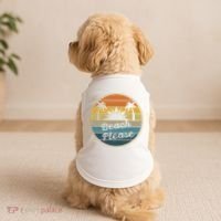 Beach Please Funny Tropical Retro Doggie Tank thumb 2
