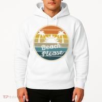 Beach Please Funny Tropical Retro Hoodie thumb 2