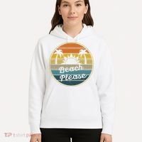 Beach Please Funny Tropical Retro Hoodie thumb 5