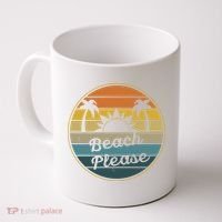 Beach Please Funny Tropical Retro Coffee Mug thumb 0