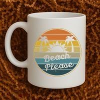 Beach Please Funny Tropical Retro Coffee Mug thumb 2