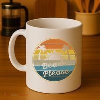 Beach Please Funny Tropical Retro Coffee Mug thumb 4