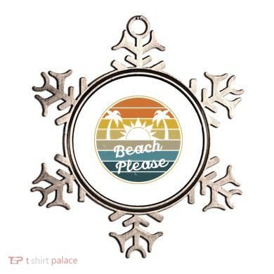 Beach Please Funny Tropical Retro Ornament
