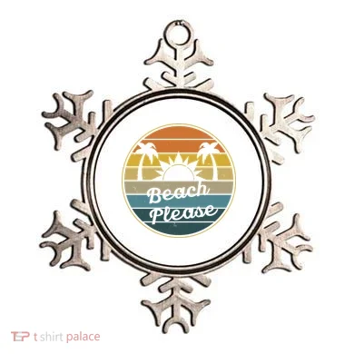 Beach Please Funny Tropical Retro Ornament