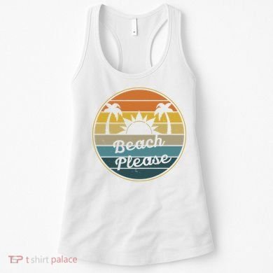 Beach Please Funny Tropical Retro Women's Tank Top
