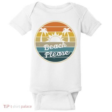 Beach Please Funny Tropical Retro Baby Bodysuit