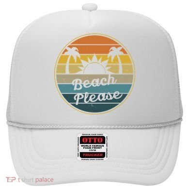 Beach Please Funny Tropical Retro Hat