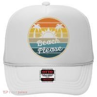 Beach Please Funny Tropical Retro Hat thumb 0
