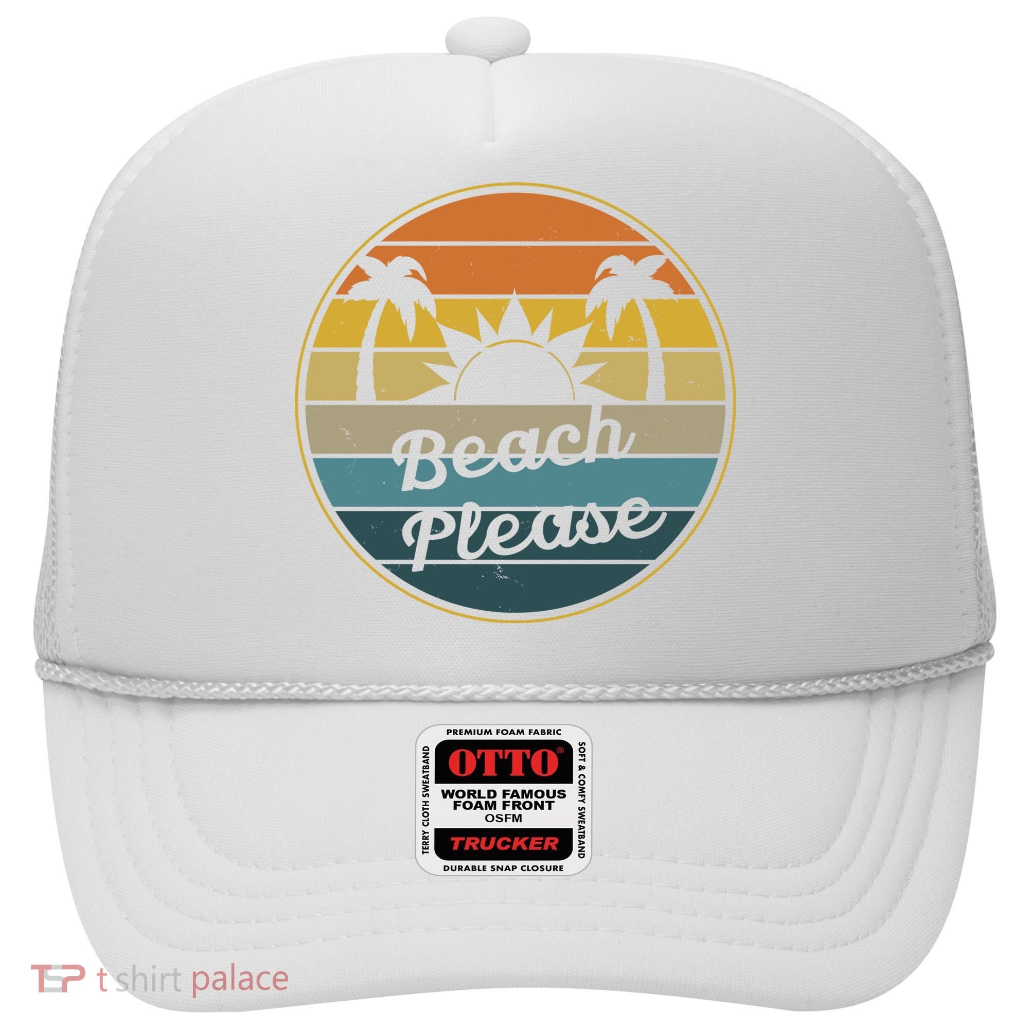 Beach Please Funny Tropical Retro Hat