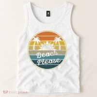 Beach Please Funny Tropical Retro Tank Top thumb 2
