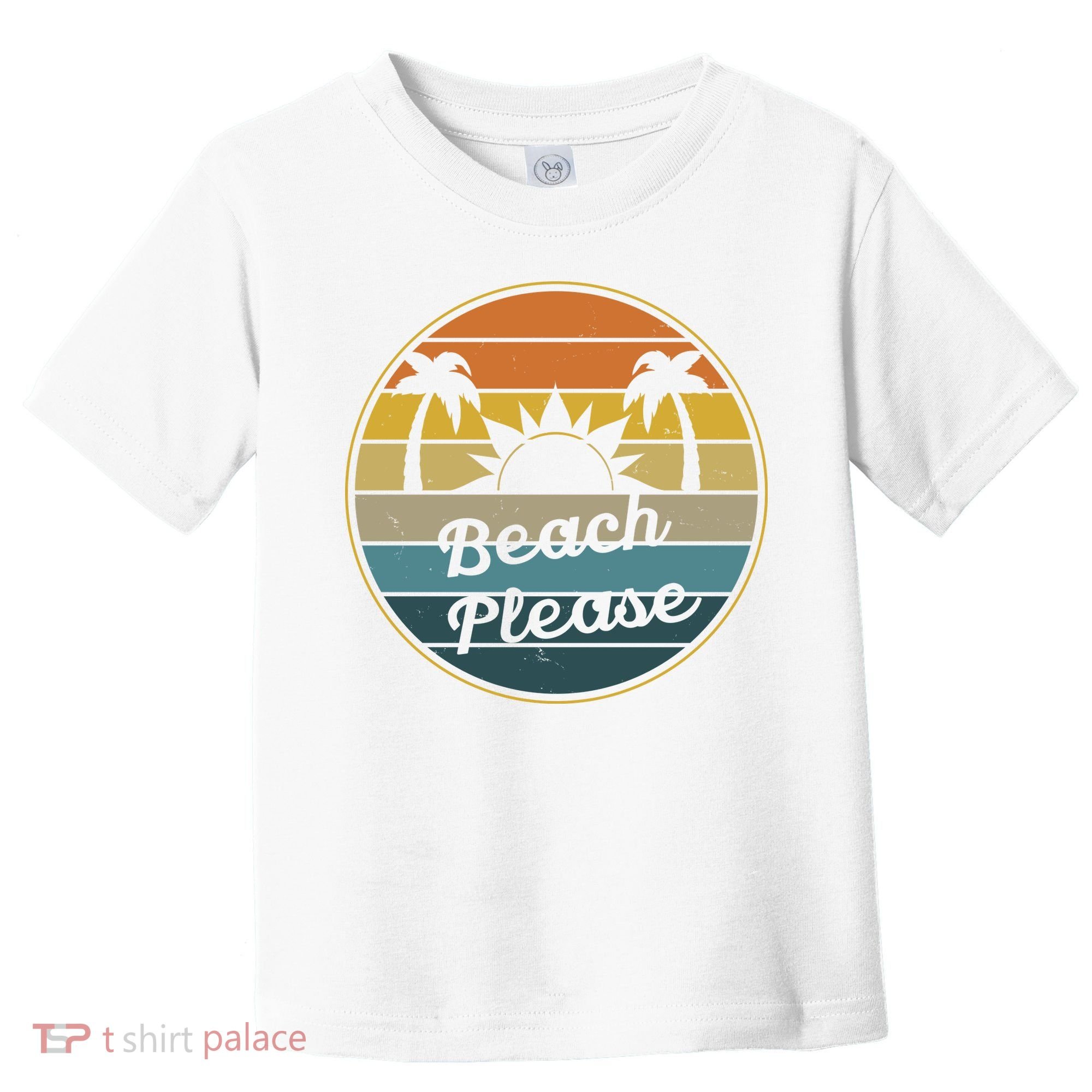 Beach Please Funny Tropical Retro Toddler T-Shirt