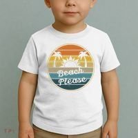 Beach Please Funny Tropical Retro Toddler T-Shirt thumb 2