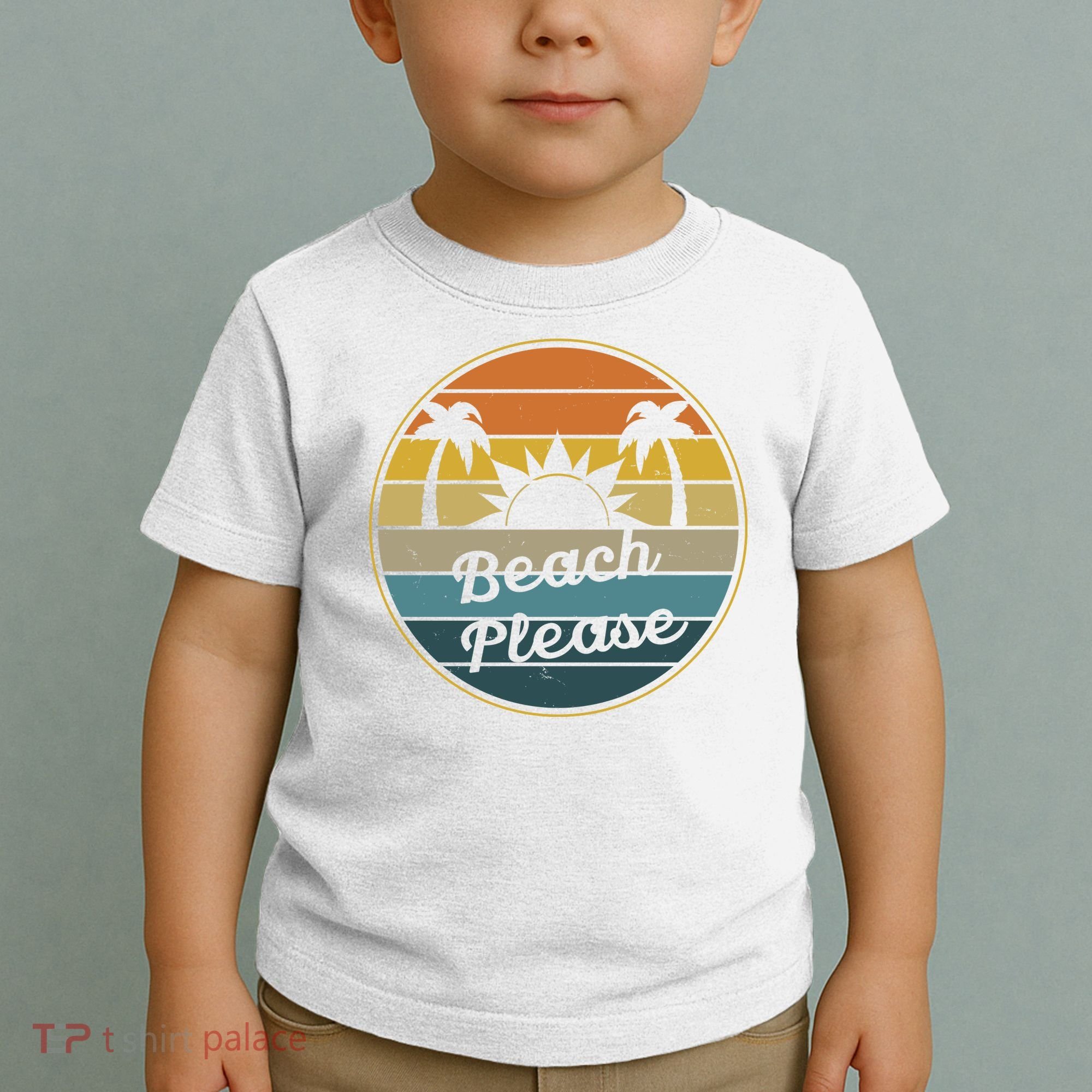 Beach Please Funny Tropical Retro Toddler T-Shirt