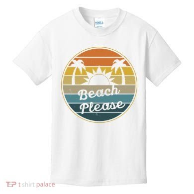 Beach Please Funny Tropical Retro Kids T-Shirt