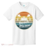 Beach Please Funny Tropical Retro Kids T-Shirt thumb 0