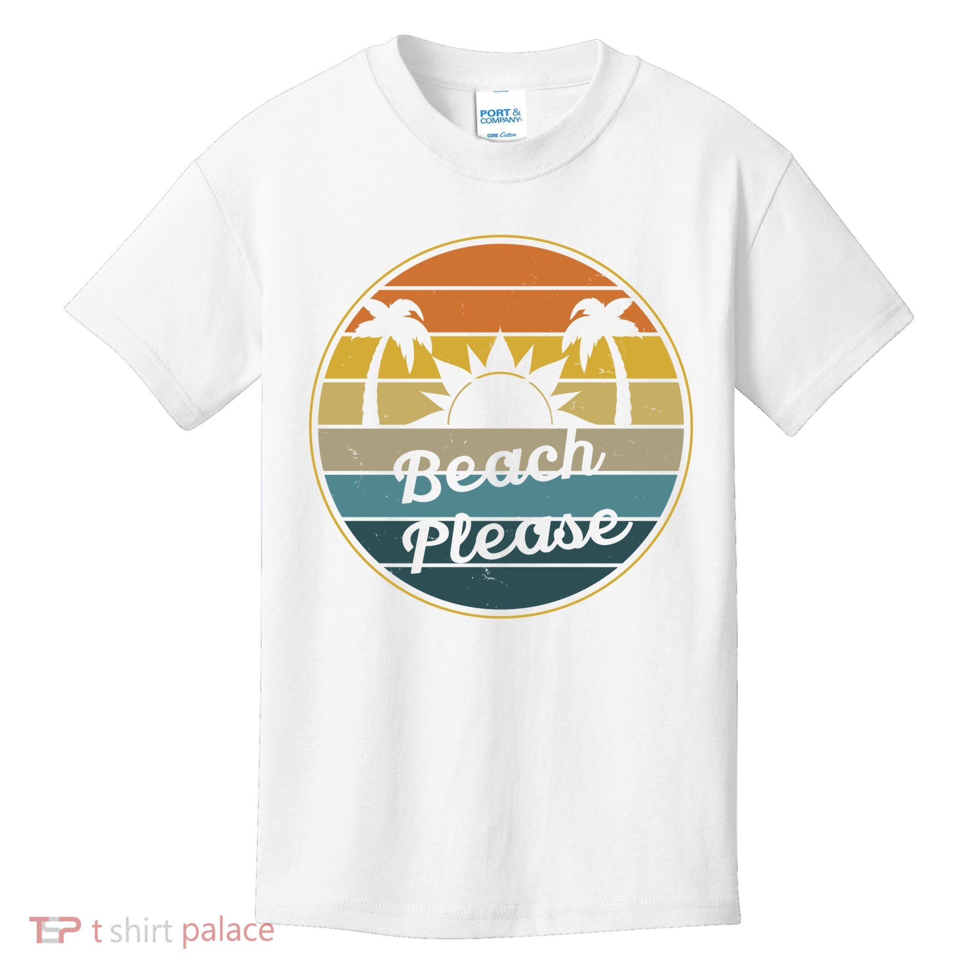 Beach Please Funny Tropical Retro Kids T-Shirt