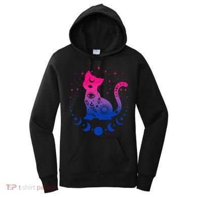 Bisexual pride flag colors astronomy cat Women's Hoodie