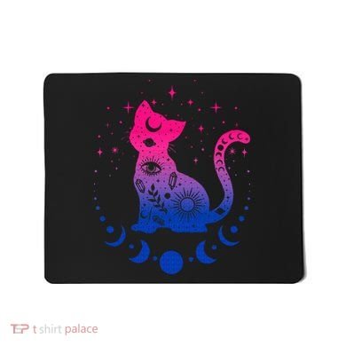 Bisexual pride flag colors astronomy cat Mousepad