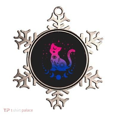 Bisexual pride flag colors astronomy cat Ornament
