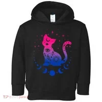 Bisexual pride flag colors astronomy cat Toddler Hoodie thumb 0