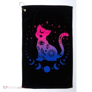 Bisexual pride flag colors astronomy cat Golf Towel