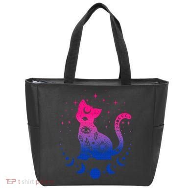 Bisexual pride flag colors astronomy cat Tote Bag