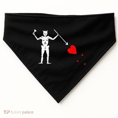 Blackbeard Pirate Flag Jolly Roger Skeleton Halloween USA-Made Doggie Bandana