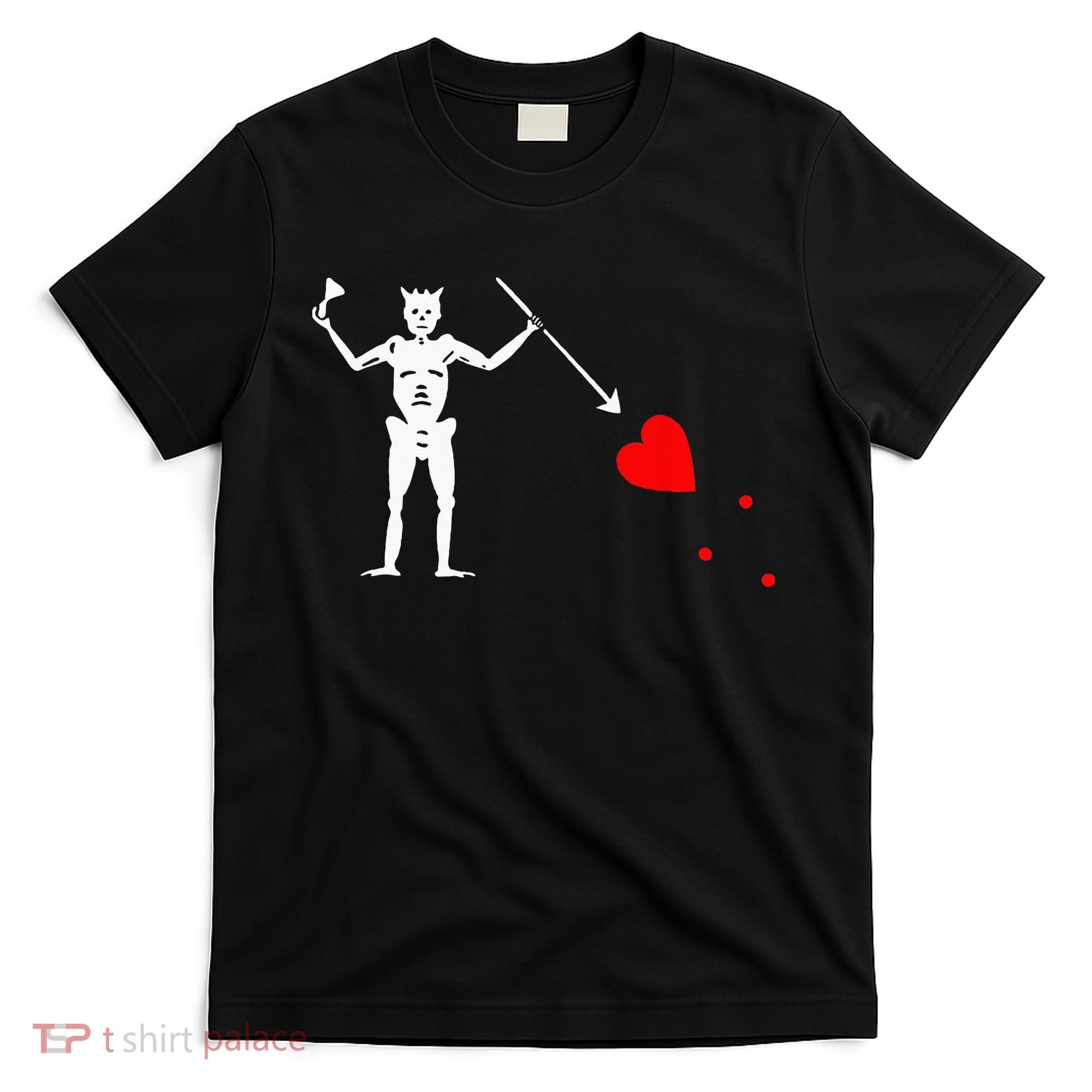 Blackbeard Pirate Flag Jolly Roger Skeleton Halloween T-Shirt
