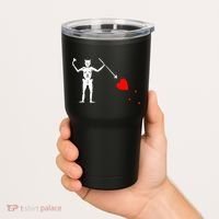Blackbeard Pirate Flag Jolly Roger Skeleton Halloween Tumbler thumb 2