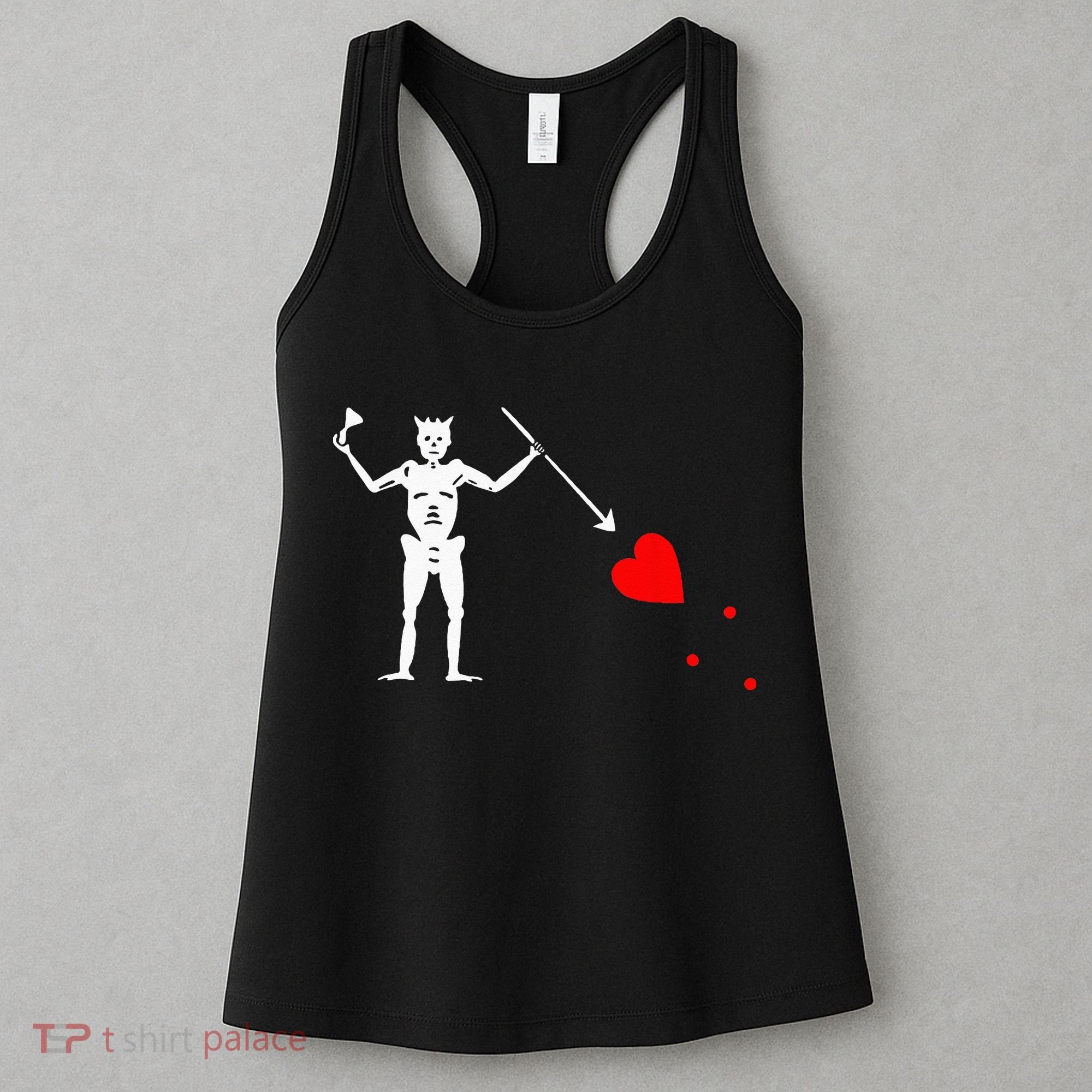 Blackbeard Pirate Flag Jolly Roger Skeleton Halloween Women's Tank Top
