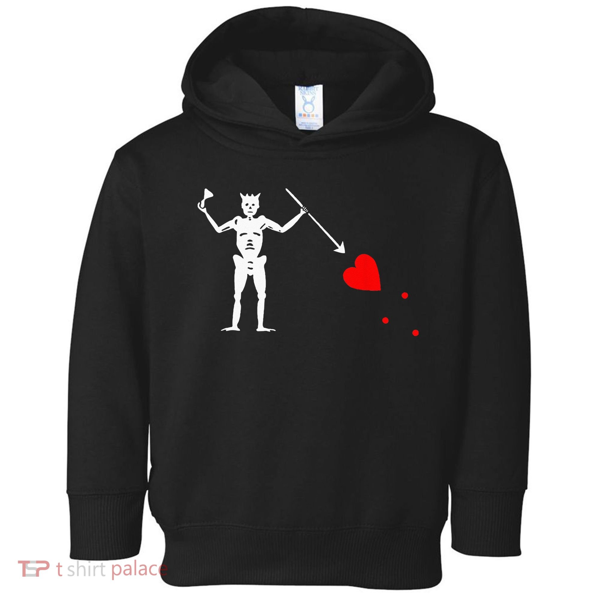 Blackbeard Pirate Flag Jolly Roger Skeleton Halloween Toddler Hoodie