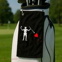 Blackbeard Pirate Flag Jolly Roger Skeleton Halloween Golf Towel thumb 2