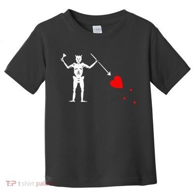 Blackbeard Pirate Flag Jolly Roger Skeleton Halloween Toddler T-Shirt