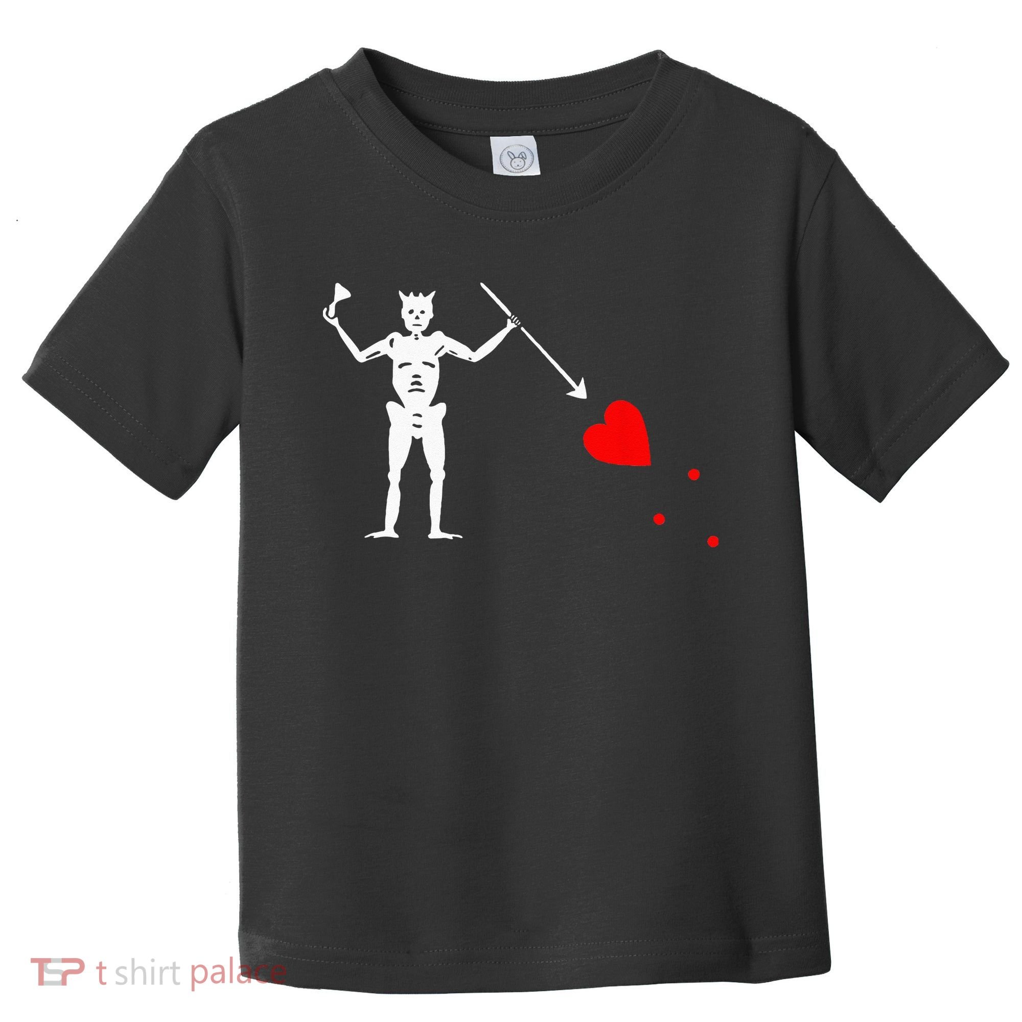 Blackbeard Pirate Flag Jolly Roger Skeleton Halloween Toddler T-Shirt