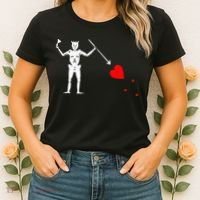 Blackbeard Pirate Flag Jolly Roger Skeleton Halloween Women's T-Shirt thumb 2