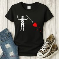 Blackbeard Pirate Flag Jolly Roger Skeleton Halloween Women's T-Shirt thumb 3
